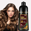 Instant chestnut brown Hair Dye Shampoo 3 in 1 for Gray hair, Herbal Color Shampoo champu para canas for Women and Men,100% Gray Hair Coverage, Hair Shampoo colors 500ml