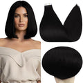 Full Shine Invisible Tape in Hair Extensions Color 1 Jet Black Real Human Hair Extensions Tape in 10 Inch Seamless Tape ins Human Hair Extensions 20 Pcs 30 Grams Soft Remy Hair Extensions Straight