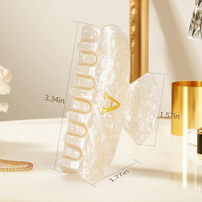 Personalized Birthday Gifts for Daughter,Initial Cute Hair Clips Hair Claws for Women Friends Female Friendship Girlfriend Wife Gifts Idea - Gold,D