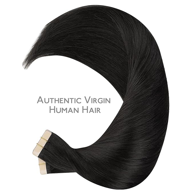 WENNALIFE Tape in Hair Extensions Human Hair, 40pcs 100g 14 inch Natural Black Hair Extensions Real Human Hair Straight Tape in Extensions Invisible Human Hair Extensions Reusable Real Hair Extensions