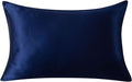 SLPBABY 100% Natural Pure Silk Pillowcase for Hair and Skin, Both Side 19 Momme Silk, Luxury Smooth Satin Pillowcase Cover with Hidden Zipper (Standard(20''x26''), Navy Blue)