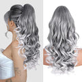 24 Inch Ponytail Extension, Layered Ponytail Extensions for Women, Soft Wavy Claw Clip in Ponytail Extension, Natural Synthetic Hair Pieces for Women (Color: Salt and Pepper)