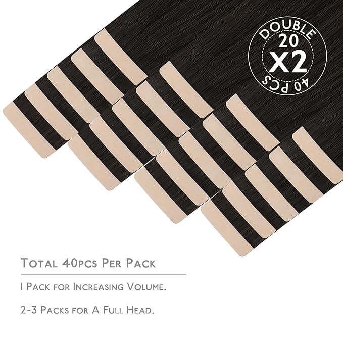 Wennalife Tape in Hair Extensions Human Hair, 40pcs 120g 26 inch Dark Brown Hair Extensions Real Human Hair Straight Tape in Extensions Invisible Human Hair Extensions Reusable Real Hair Extensions