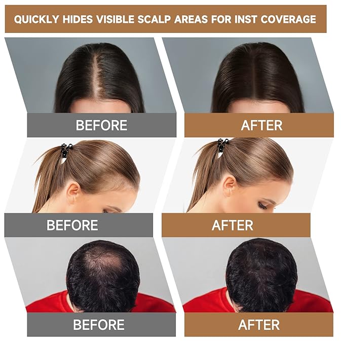 2 Pack Root Touch Up Shadow Powder, Gray Hair Cover Up, Women Color Root Coverage Powder for Thinning Grey Hairline, Men Instantly Concealer Hair Loss Beard Line Eyebrow, Red Brown