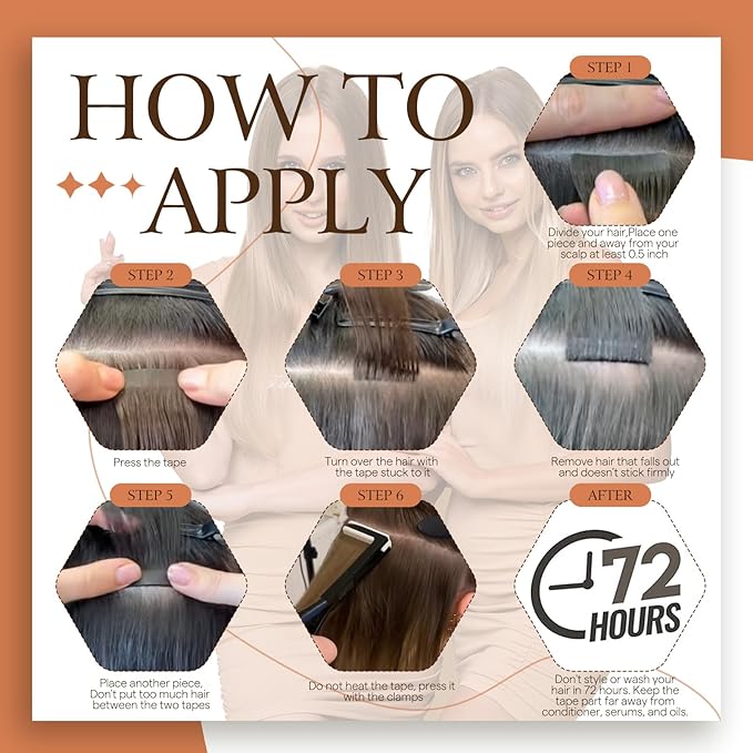 Full Shine Blonde And Brown Tape in Hair Extensions Color 6/27/60 Balayage Blonde Human Hair Tape in Exensions 100G Seamless Soft Skin Weft 20Inch Brazilian Extension Bridal Hairstyles 40Pcs