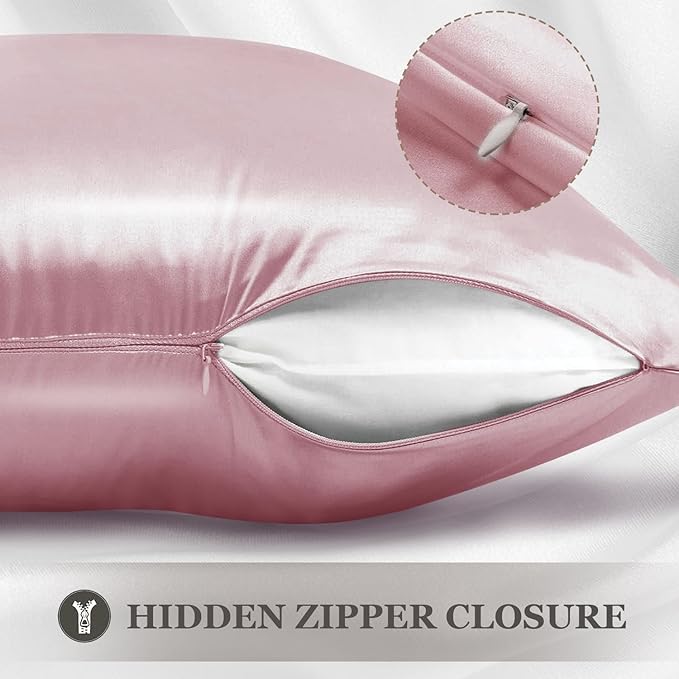 Adubor 100% Silk Pillowcase - Mulberry Silk Pillow Cases, 23 Momme 6A Grade Fibers, Silk Pillow Case for Hair and Skin Health, with Hidden Zipper (Queen 20''x30'', Medium Pink, 1PC)