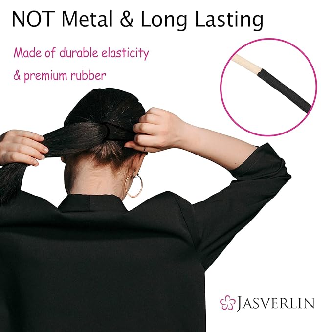 Brown Thick Large Hair Elastics Ties, Damage-free Ponytail Holder No Breakage Hair Ties Bands for Women’s Curly Texture, Stretchy Styling Accessories 5mm 48 Pcs