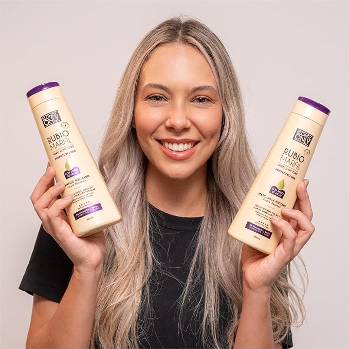 Hair Purple Toning Mask | Eliminates Brassiness | Neutralizes Yellow & Orange Tones | Rubio Marfil Blonde Pearl with Argan Oil Perfect Blonde (Beige) 11.8 Fluid Ounce (350 ml)