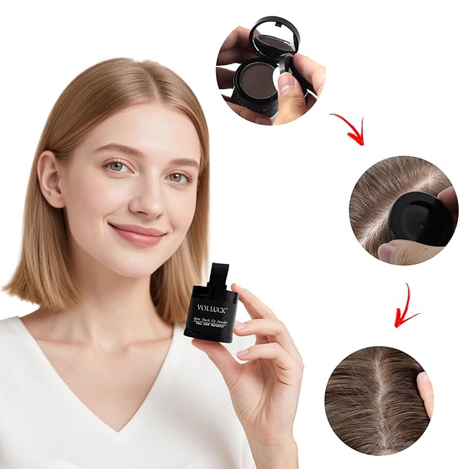 VOLLUCK Root Touch up Powder, Instant Hairline Powder for Thinning Areas and Gray Hair Coverage, Natural and Non-greasy Root Cover up for Women and Men (Light Blonde, 0.14 Ounce)