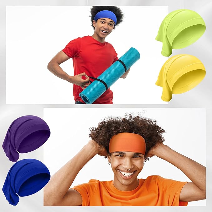 SATINIOR 6 Pcs Spandex Dreadlock Cap Dreadlock Tube Bands Unisex Men Women Elastic Hair Dreads Head Wraps Headbands for Dreads Accessories, 6 Colors (Rainbow Color)