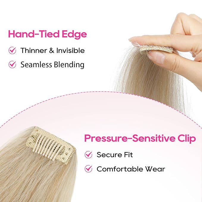 REECHO Clip in Hair Volumizer, 2PCS 6 inch Short Thick Clip in Hairpieces Adding Extra Volume Hair Extensions for Women (Pearl Platinum)