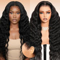 Arabella 13x6 Deep Curly Human Hair Wig 210% Density Curly Wigs Human Hair 100% Glueless Lace Front Wig 12a Pre Plucked Bleached Pre-Cut Wigs (24inch,13x6 deep curly wig)