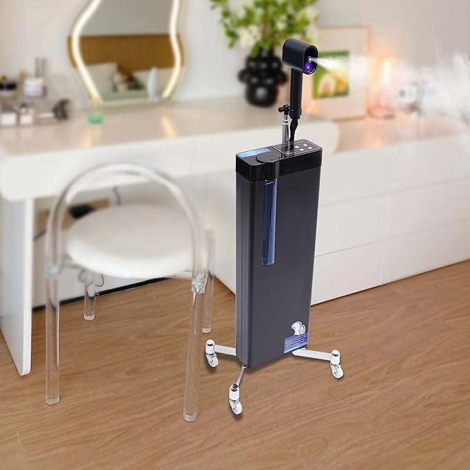 Multifunctional Hair Salon Nano Hair Steamer, 3-in-1 Professional Nanoscale Spray for Hair Care Hair Repair, 1300W Vertical Hair Salon Nano Steamer with Bottom Wheels and Smart Touch Control
