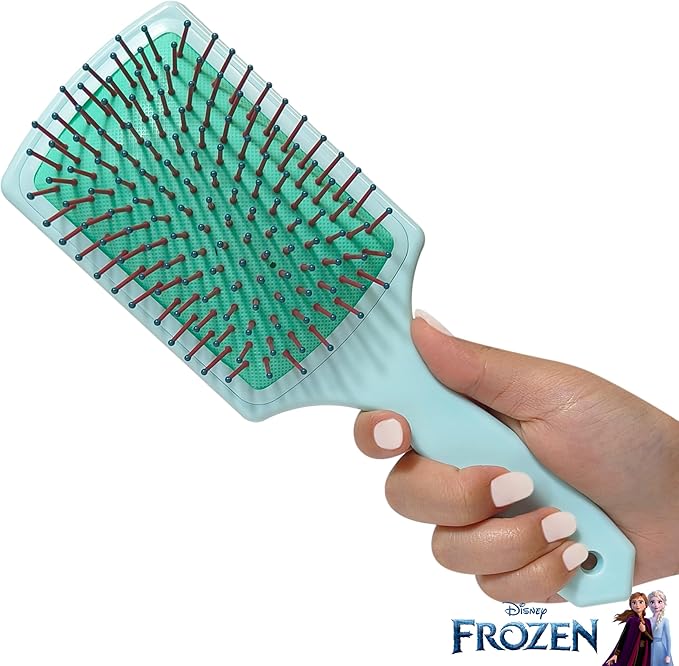 LUV HER Frozen Kids Hair Brush & Spa Headband Set for Girls - Features Elsa - Fun Grooming Kit for Detangling, Styling & Skincare - Soft & Stretchy, One Size, Ages 3+