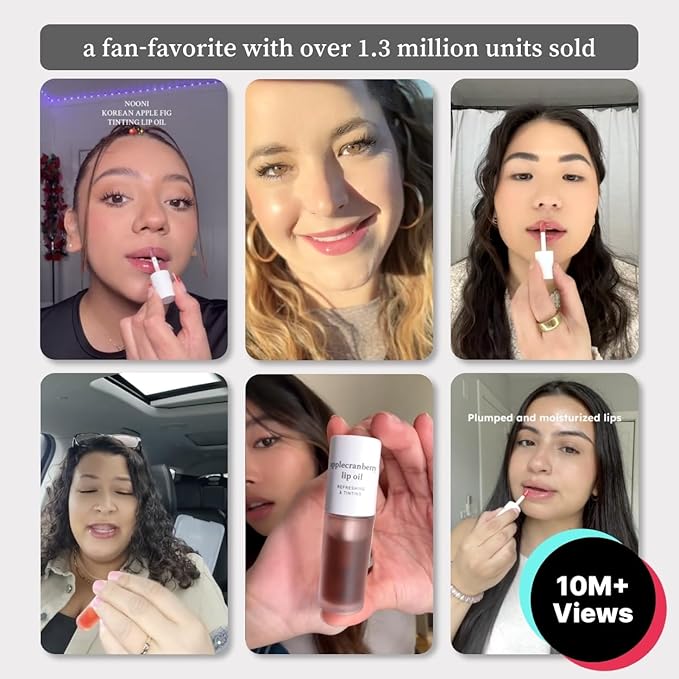 NOONI Korean Lip Oil - Applecoco | Long-Lasting, Moisturizing, Plumping, Revitalizing for Dry Lips, Waterproof, No Peel Off, Hydrating, Stocking Stuffers, Preppy Stuff, 0.12 FL Oz