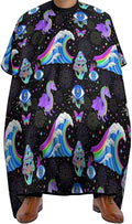 Extra Long Hair Styling Cape, Professional Hair Cutting Apron Trippy Mushroom Butterflies Ocean Wave Dragon Eyes Shampoo Cutting Household Capes Wrap for Hair Cutting Styling