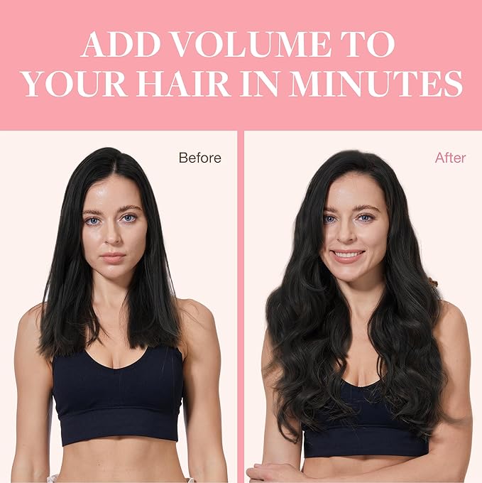 GOO GOO Clip in Hair Extensions Real Human Hair, Remy Human Hair Extensions Clip ins for Women, Natural Human Hair, 20inch 120g 7Pcs, 1 Jet black