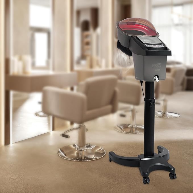 Hair Oven Steamer, Salon Oil Treatment Machine, Rolling Stand Humidifier, Heat Cap for Deep Conditioning, Tabletop Steamer for Personal Care Use Home Spa, Oiling, Coloring, Conditioning,Perming, 700W
