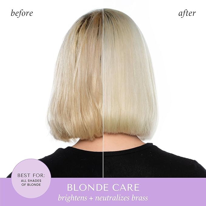 HASK Blonde Care Shampoo + Conditioner Set for Blonde Hair | Sulfate-Free, Gluten-Free, Vegan, Color Safe | 12oz each