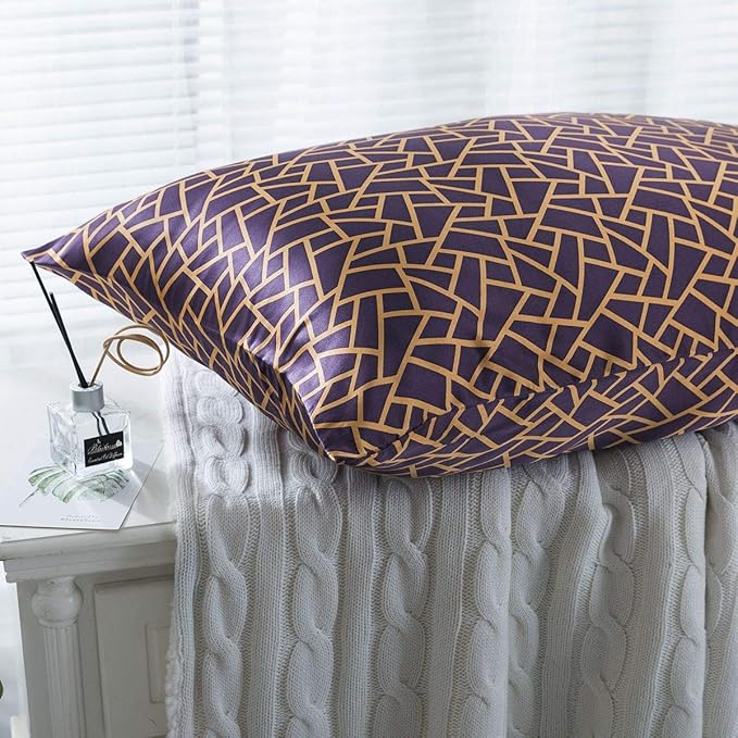 SLPBABY Silk Pillowcase for Hair and Skin with Hidden Zipper Print (Queen, Pattern26)