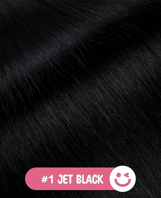 Youngsmile Injection Tape in Hair Extensions Real Human Hair, #1 Jet Black 14 Inch Invisible Edge Tape in Injected Hair Extensions, 20pcs 30g, Straight Remy Virgin Human Hair Tape ins (#1,14'')