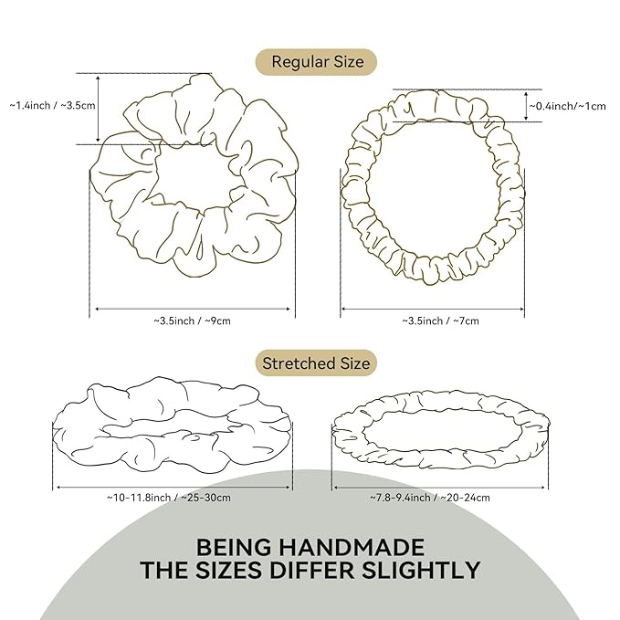 22 Momme 100% Mulberry Silk Scrunchies (2 Pack, Light Pink), Well- Hold Elastic for No-Damage, 6A, Soft Hair Ties, Reduces Frizz & Breakage, OEKO-TEX Certified