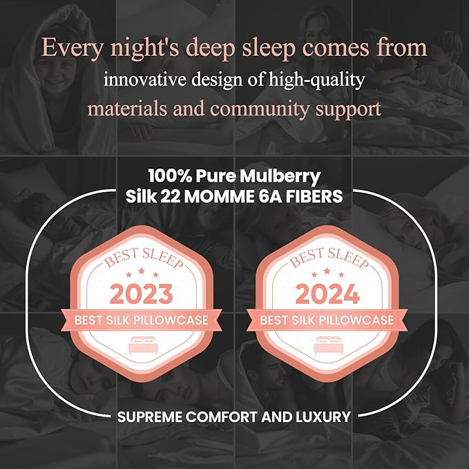 100% Mulberry Silk Pillowcase 22 Momme (SGS Certified) with Free Silk Eye Mask - Luxury Gift-Ready Folded Packaging, Cooling Pillow Cover for Hair & Skin Care (Plum, Standard (1 Pack))