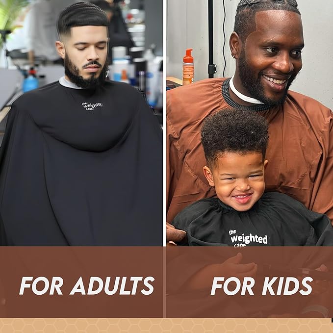 4lb Cape (Teenager/Adult) – Weighted Hair Cutting Barber Cape with Elastic Collar, Waterproof Salon Cape for Added Comfort, Perfect for Barber & Hairstylist (67 x 60 in)