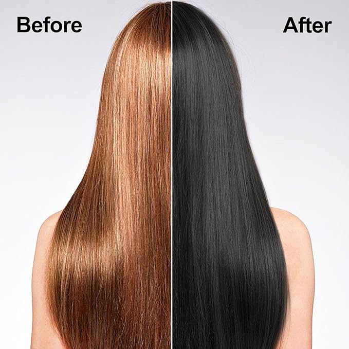 Black Hair Dye, Hair Dye Shampoo for Men and Women, Hair Color Shampoo For Home Use, Shampoo Para Canas, Hair Dye Shampoo 3 in 1, 16.9 Fl Oz (Black)