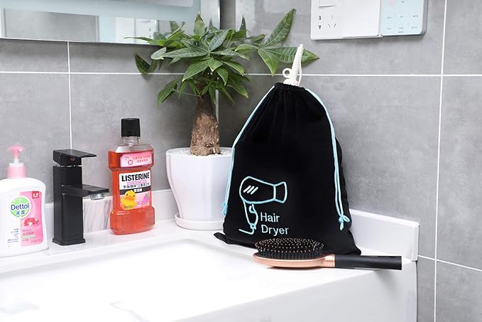 Hair Dryer Bag 11.8’’x 14’’ Storage Organizer Bag For Hairdryer and All Hair Tools With Drawstring, Ideal for Travel, Gym, Hotel or Home Use (One Pack)
