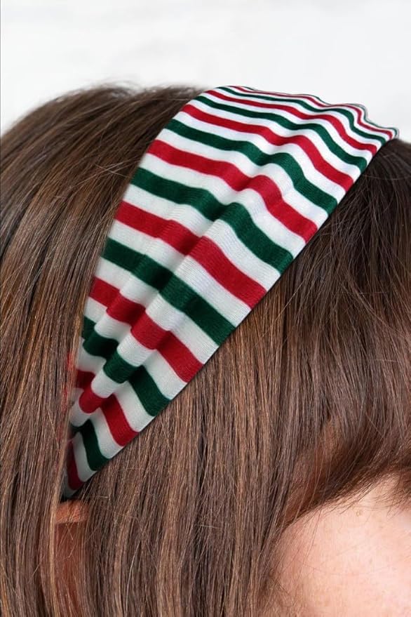 TERSE Headbands for Women Short Hair Striped Headbands Non Slip Elastic Sweat Hairbands Soft Fabric Hairbands Workout Yoga Running Sport Hair Accessories