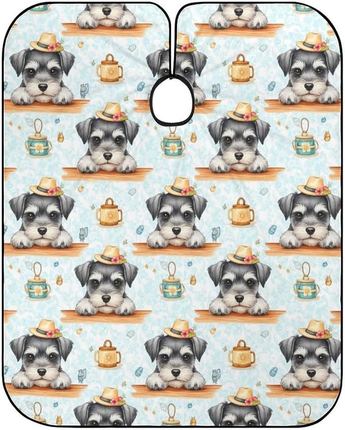 Lightweight Salon Cape, Schnauzer Cute Dog Haircut Hairdressing Cloth Apron Haircut Barber Gown for Barbers