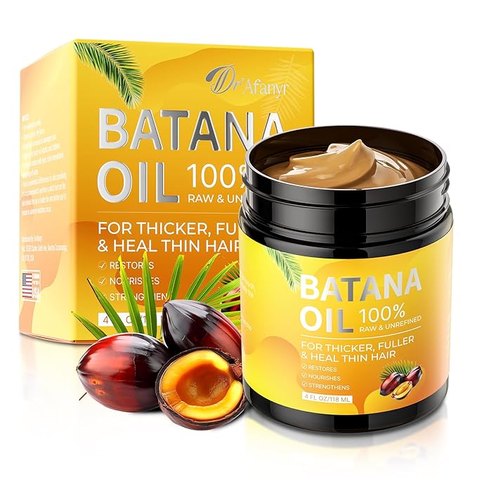 Batana Oil - Raw Batana Hair Mask Restores Damaged Thin Hair & Scalp, Organic Batana Oil Paste Conditioner for Hair Growth Suitable for Women & Men Prevents Loss Dry Fits All Hair Type (4oz)