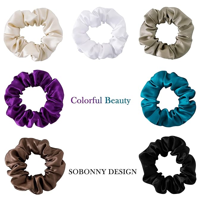 Silk Hair Scrunchie, 100% Mulberry Silk, No Damage for Frizz Prevention, Sleep Scrunchie, Hair Accessories for Women (Violet), 1 Count