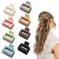 Cobinaan Medium Hair Clips for Women Girls, 2 x 1 x 1.8 inch, 8pcs Neutral Color, Claw Hair Clips for Thin/Medium Thick Hair, Hair Jaw Clips Nonslip Clips