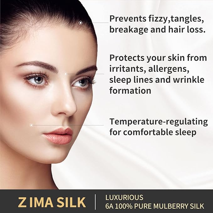 ZIMASILK 25 Momme 100% Pure Mulberry Silk Pillowcase for Hair and Skin Care, Highest Grade 6A Pillow Cases for Women, Long-Lasting Durablity, Gift for Women Men, 1Pc (King 20"x36", Light Plum)