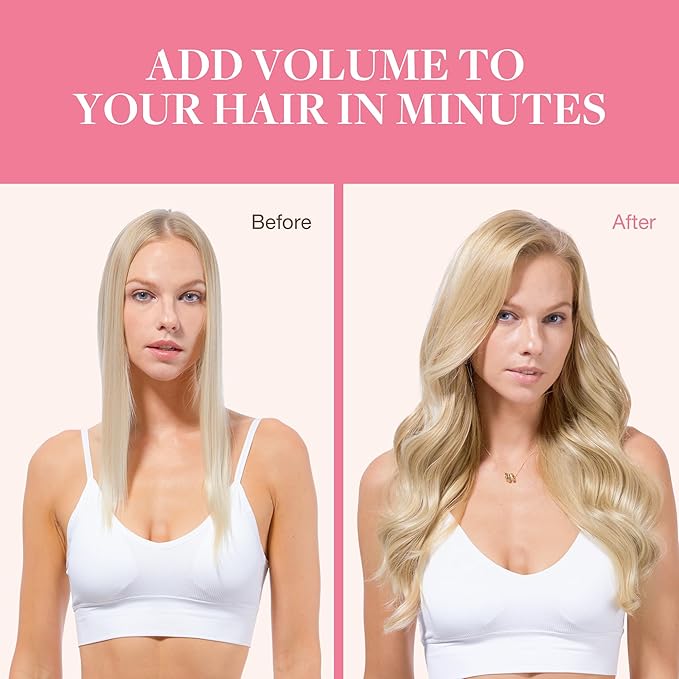 GOO GOO Clip in Hair Extensions Real Human Hair, Remy Human Hair Extensions Clip ins for Women, Natural Human Hair, 22inch 160g 7Pcs, #18A/613A Dark Blonde Highlighted Bleach Blonde