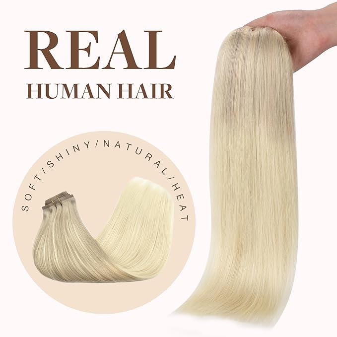 GOO GOO Clip in Hair Extensions Real Human Hair, Remy Human Hair Extensions Clip ins for Women, Natural Human Hair, 24inch 160g 7Pcs, 17/22/60 Balayage Ash Blonde to Golden Blonde and Platinum Blonde