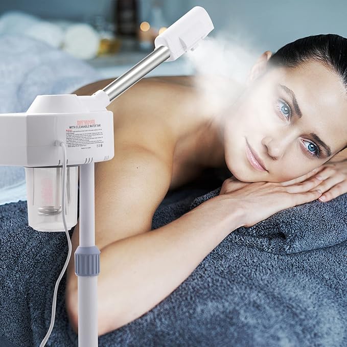 Winado Professional Facial Steamer with Touch Screen, Esthetician Steamer Humidifier Face Spa Mist Steam for Home Beauty Salon, Personal Skin Care Deep Cleaning, White
