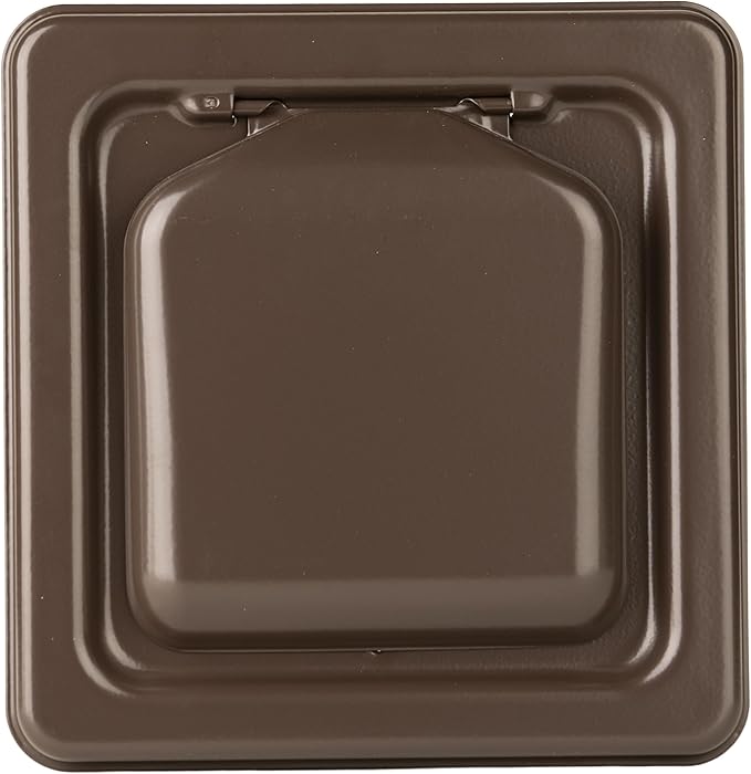 NO-PEST VENT, Exclusive Dual Door Dryer Vent Cover Outdoor 4 inch, Made in USA w Highest UV Resistant Plastic in any Outdoor Vent Cover, No Lint Collecting Screen (Brown, 4” Metal Vent With Duct Tube)