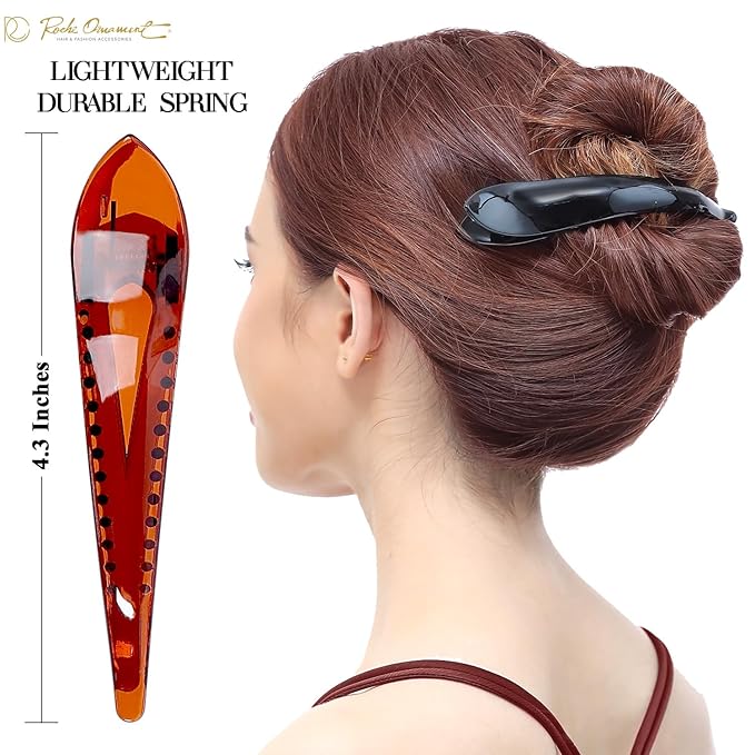 RC ROCHE 6 Pcs Duck Bill Alligator Hair Clips for Women Sectioning Flat Claw Long Thick Hair Inner Teeth Curved Styling Jaw Strong Secure Grip Salon, Medium Black, Brown, Clear