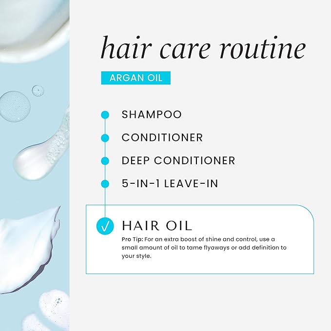 HASK ARGAN Repairing Shine Hair Oil for All Hair Types, Vegan, Color Safe, Gluten-free, Sulfate-free, Paraben-free - Pack of 3