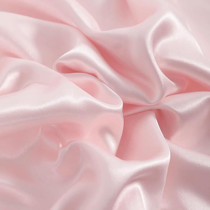 NTBAY 2 Pack Satin Queen Pillowcases for Hair and Skin, Luxurious and Silky Pillow Cases with Envelope Closure, 20x30 Inches, Light Pink