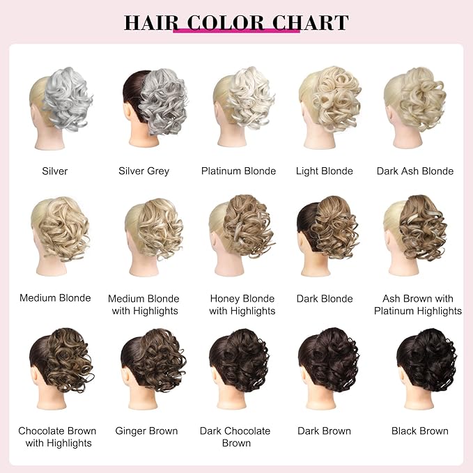 REECHO 9" Short Ponytail Extension, Classic Loose Curly Wavy Claw Clip Pony tails Hair Extensions HP001 Hairpieces for Women - Natural Blonde with Highlights
