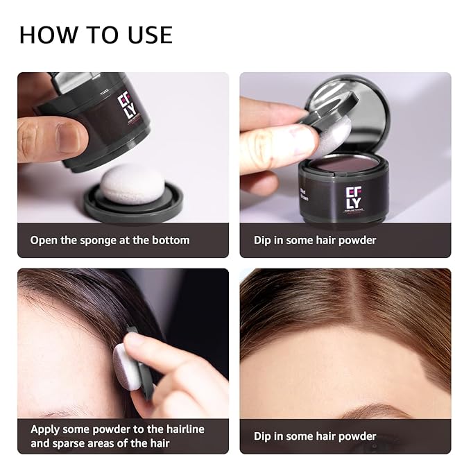 Root Touch Up Hair Shadow Powder for Thinning Hair, Eyebrows, and Beard Line for Women and Men (Auburn)