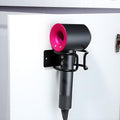 YIGII Universal Hair Dryer Holder Wall Mounted, Self Adhesive Blow Dryer Hanger Compatible with Most Hair Dryers, Stainless Steel Hairdryer Holder Rack for Bathroom Cabinet (Black)
