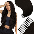 YoungSee Tape in Human Hair Extensions Long Straight Tape in Brown Hair Extensions 24Inch 50g 20pcs Invisible Tapes on Real Hair Extension Darkest Brown Add Length