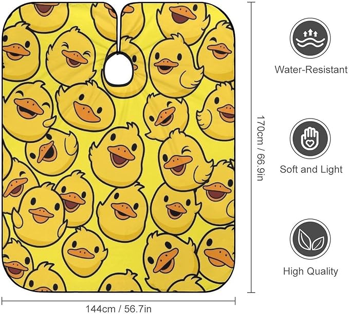 Full Coverage Haircut Barber Cape Cover, Hairdressing Haircut Apron Rubber Duck Art Haircut Cloth Wrap Protector for Hair Cutting