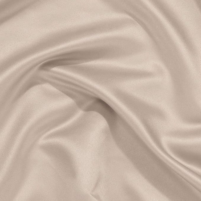 uxcell 2 Pack Silk Satin Pillowcase for Hair and Skin, Cool, Silky, Soft Breathable Pillow Cases Standard Size 20x26 Inch Sateen Pillowcase Light Tan with Envelope Closure