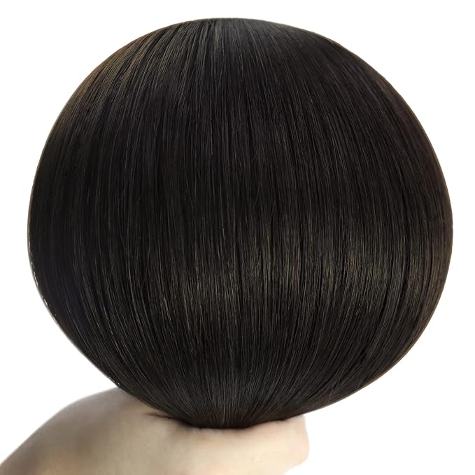 YoungSee 125G Sew in Hair Extensions Real Human Hair Darkest Brown Hand Tied Weft Hair Extensions Human Hair Dark Brown Human Hair Extensions Sew in 22Inch